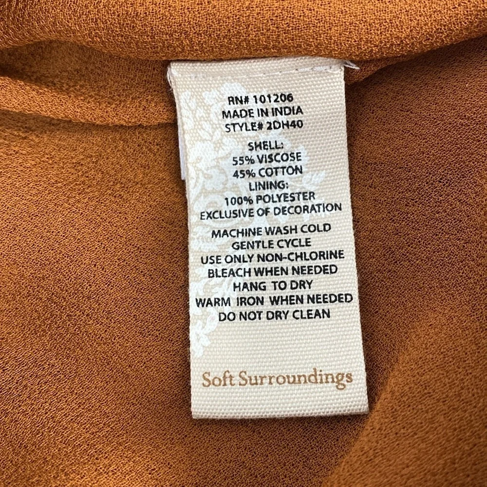 Soft Surroundings Midi Dress 12 Boho Art to Wear Burnished Copper - Picture 13 of 14